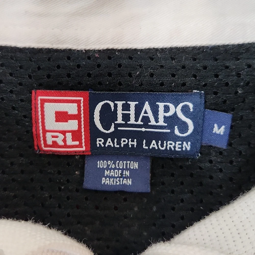 Men's vintage Chaps Ralph Lauren Polo Shirt longsleeve pique colorblock size M